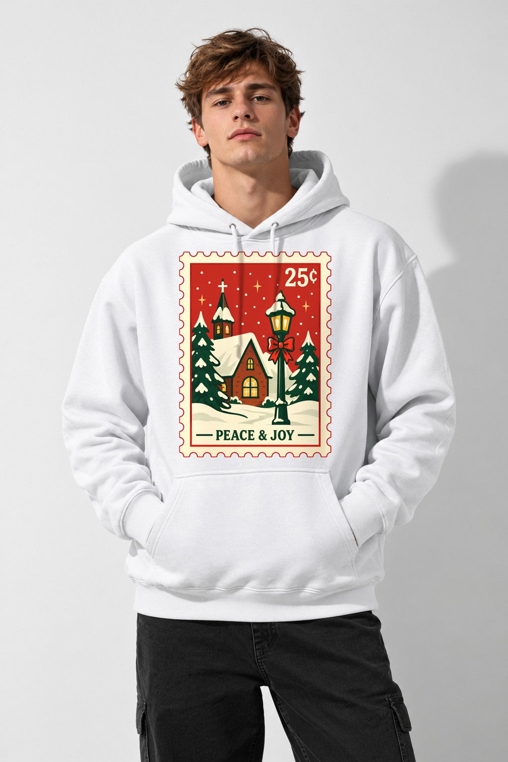 Peace and Joy Stamp - White