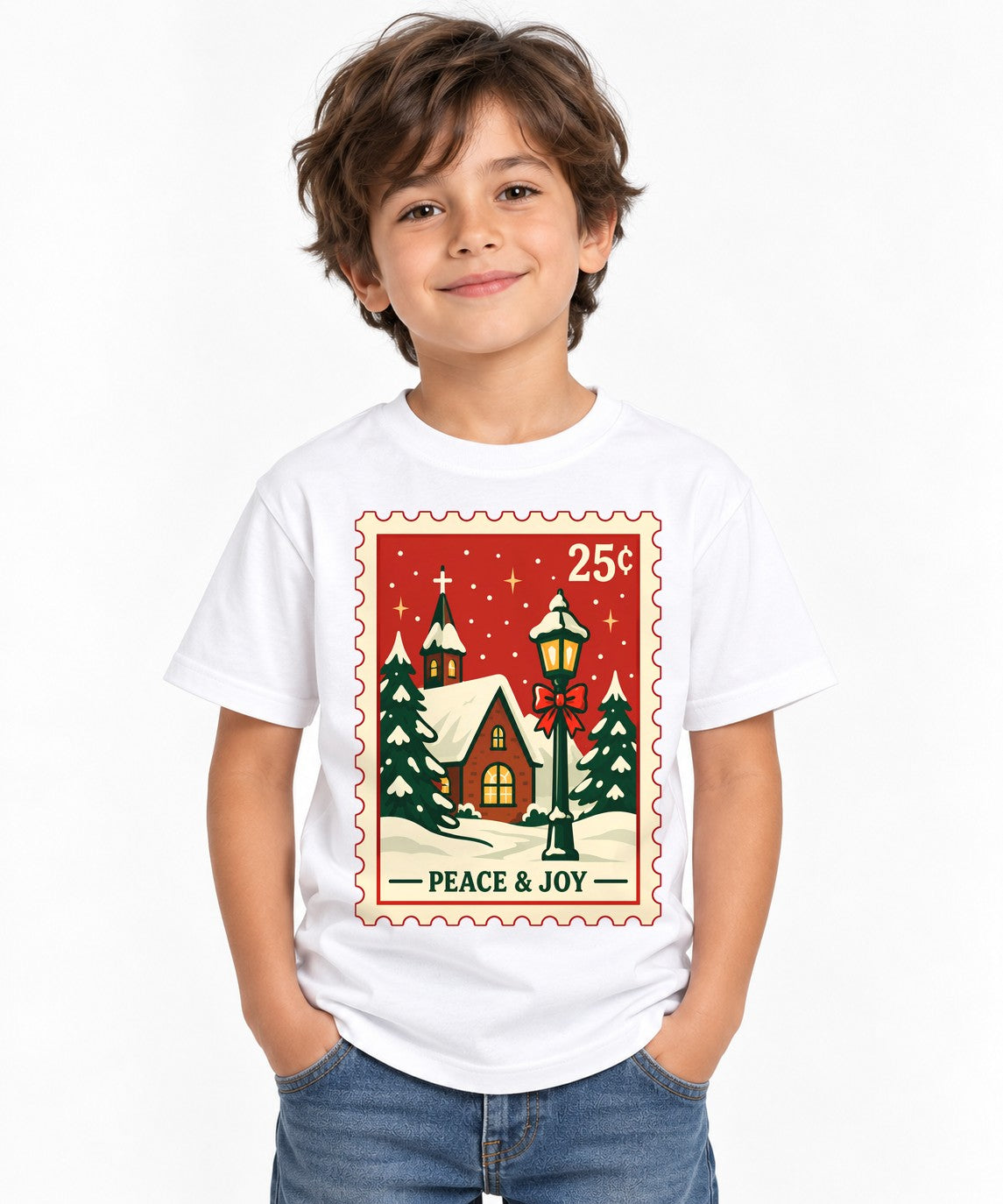 Peace and Joy Stamp - White