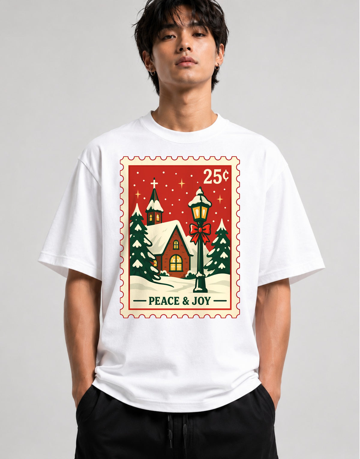Peace and Joy Stamp - White