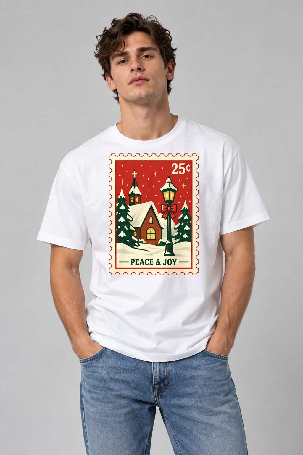 Peace and Joy Stamp - White