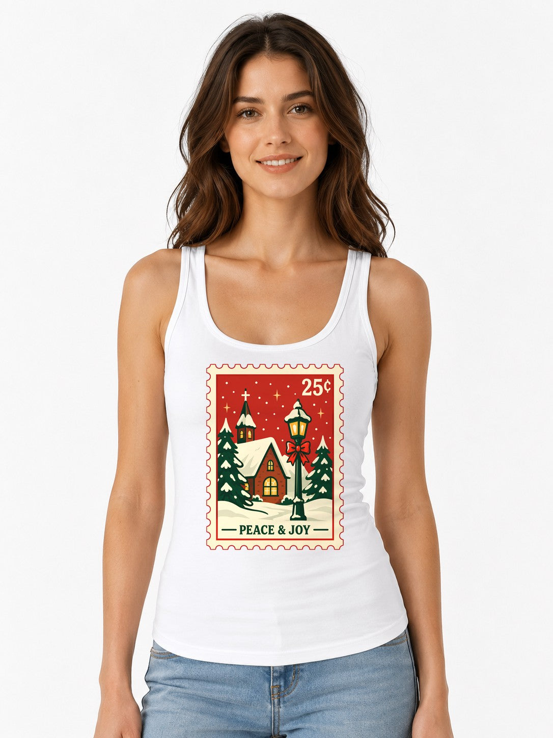 Peace and Joy Stamp - White