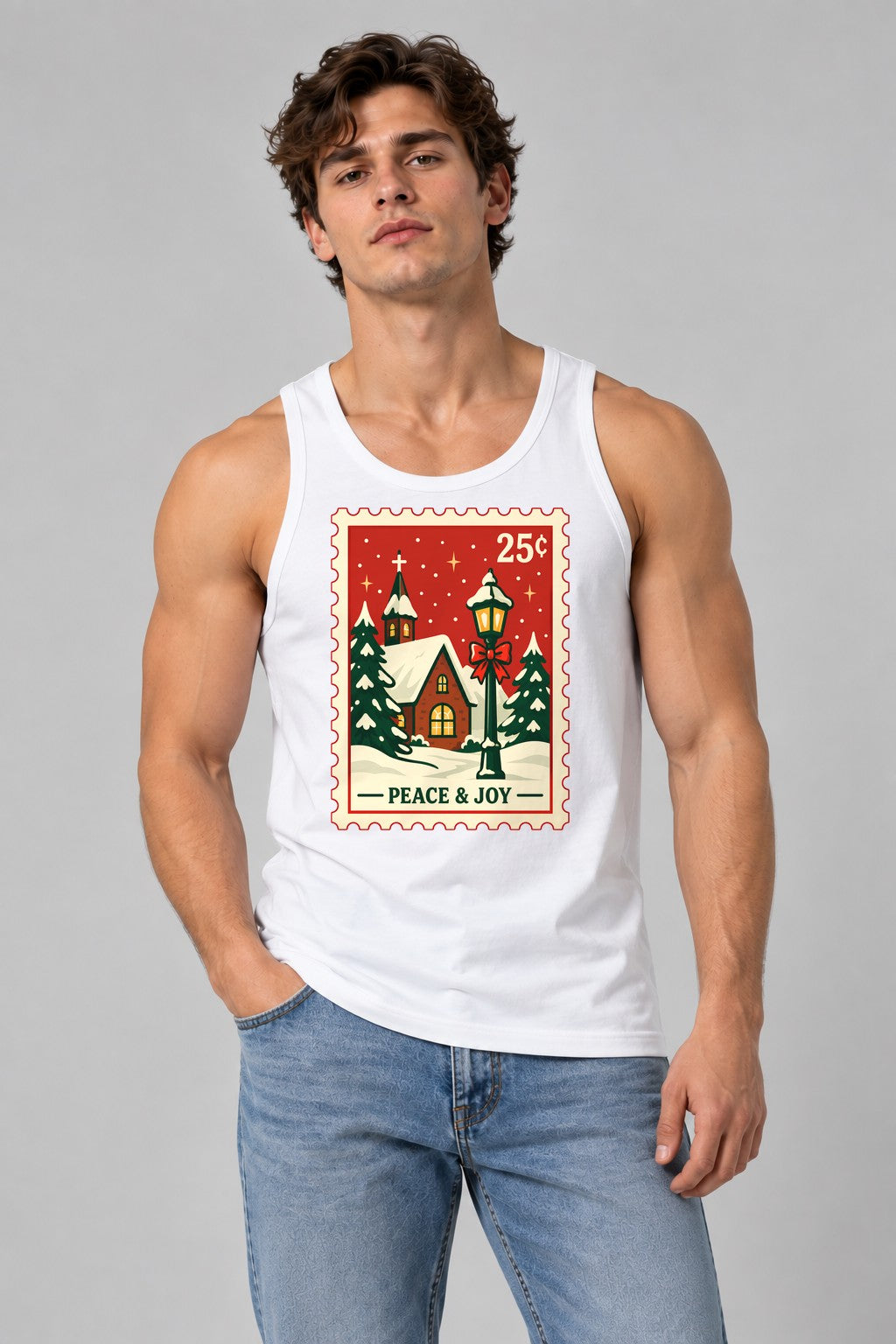Peace and Joy Stamp - White