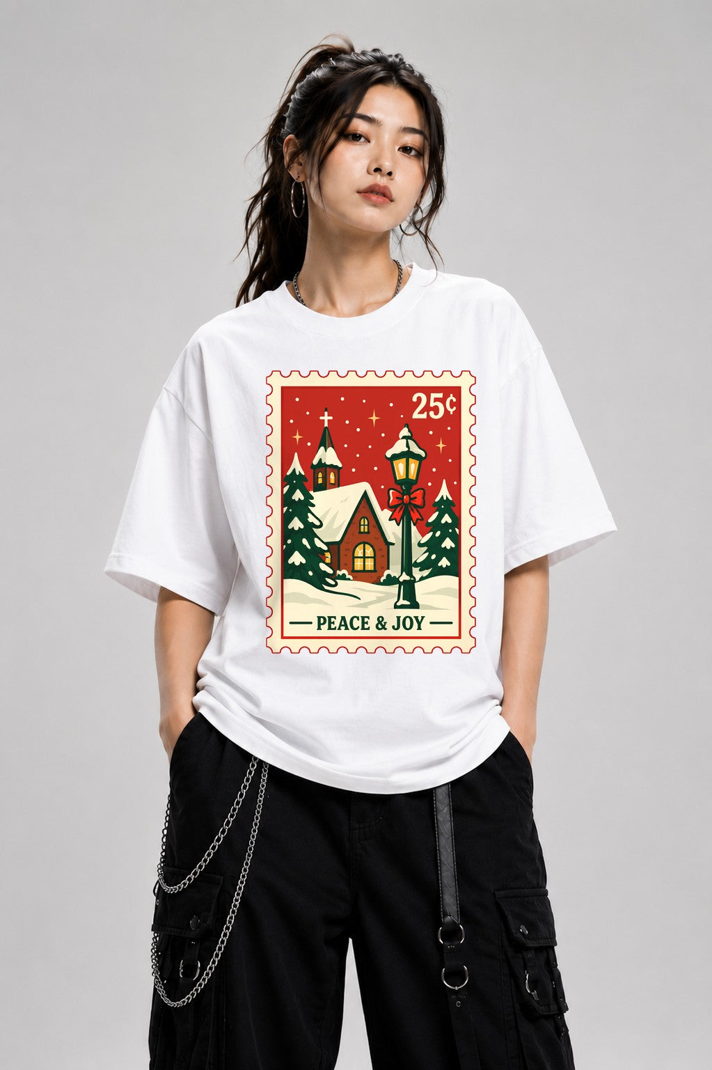Peace and Joy Stamp - White