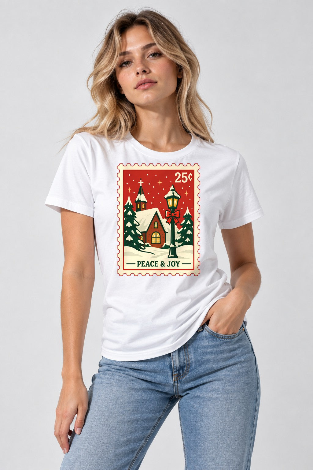 Peace and Joy Stamp - White