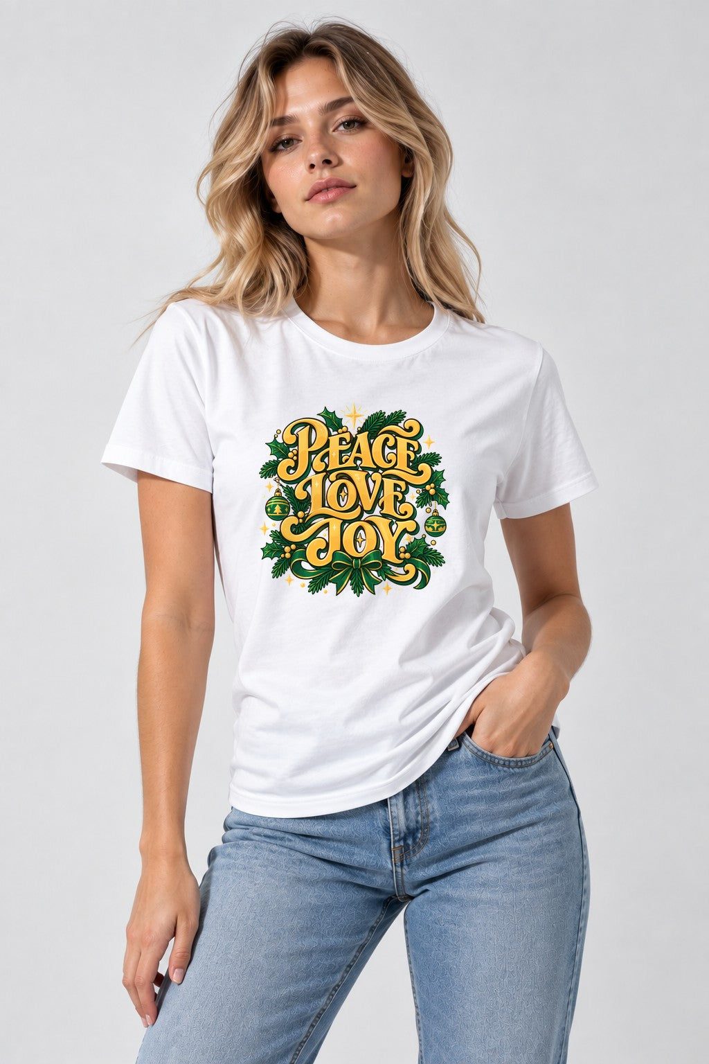 Peace Love Joy - White