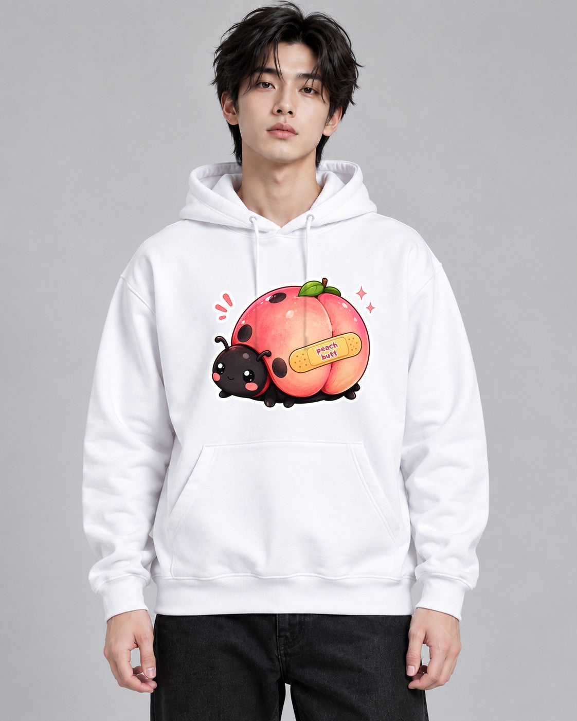 Peach Butt Ladybug - White
