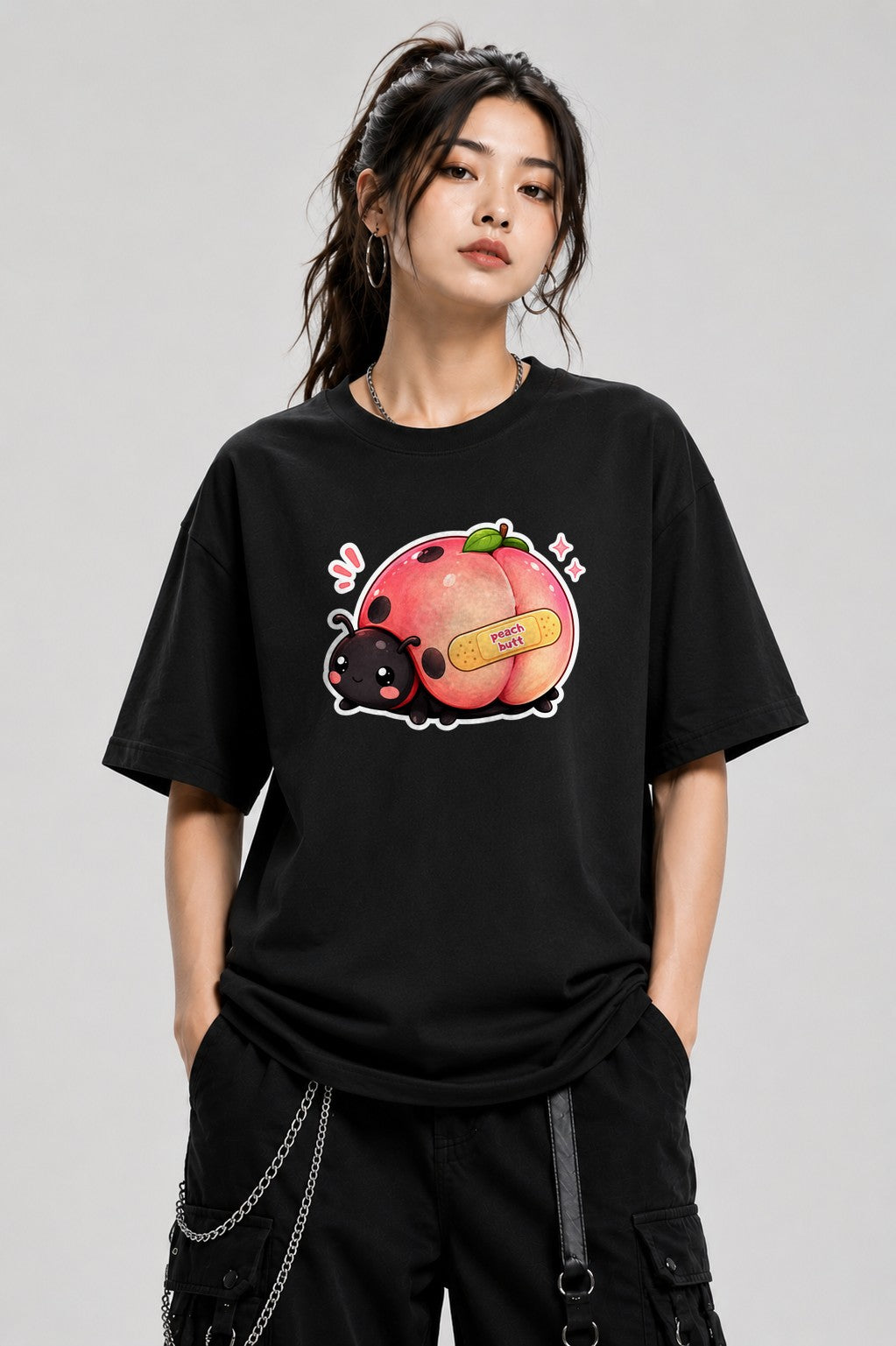 Peach Butt Ladybug - Black