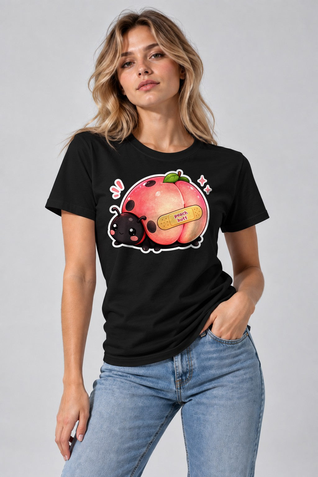 Peach Butt Ladybug - Black