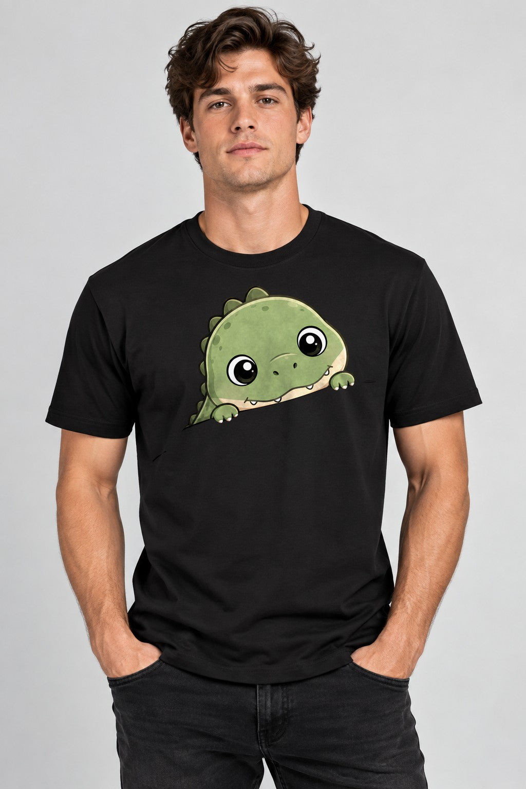 Peeking Dinosaur - Black