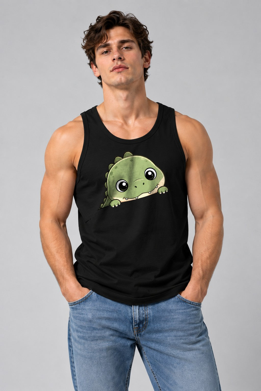 Peeking Dinosaur - Black