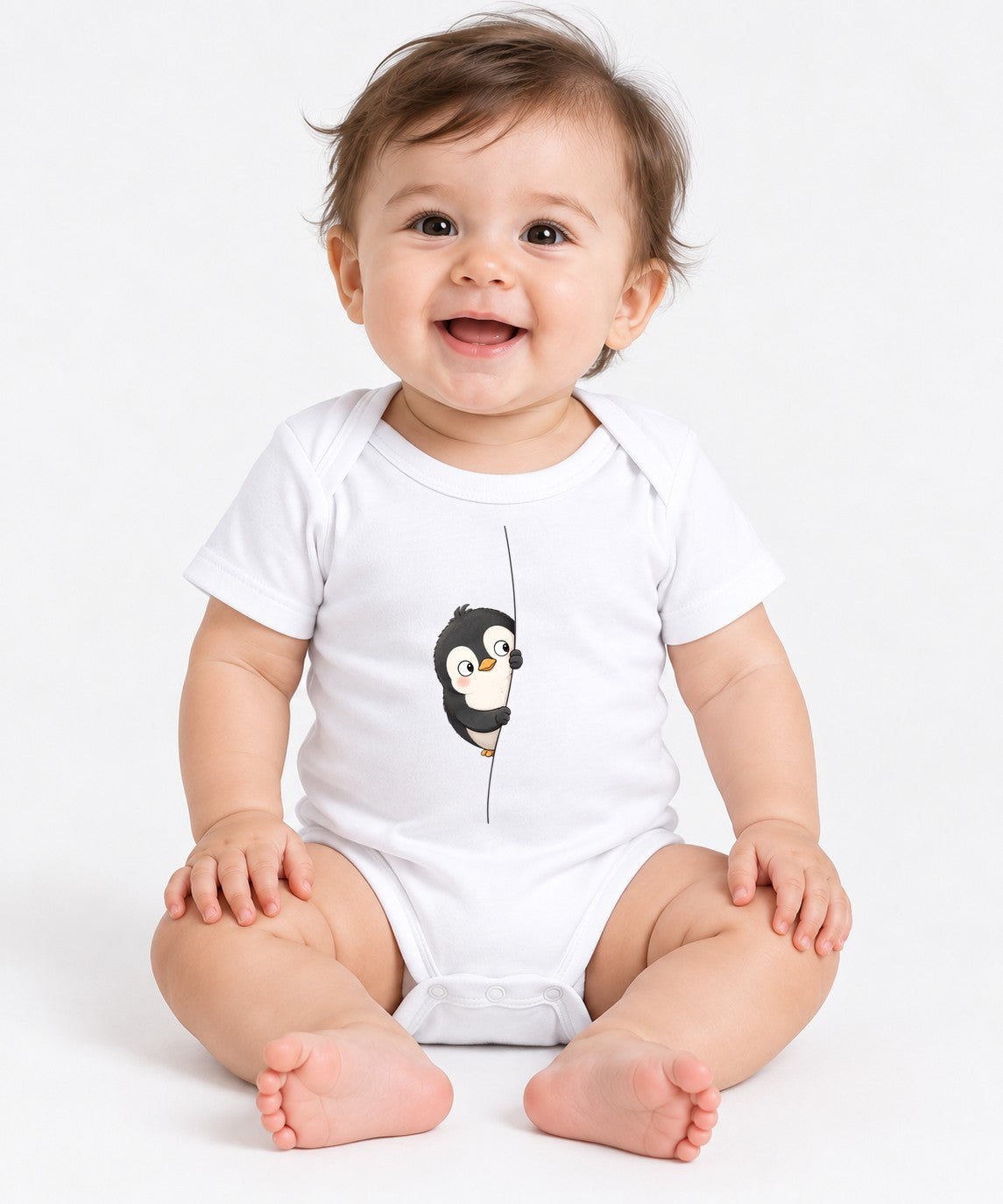 Peeking Penguin - White