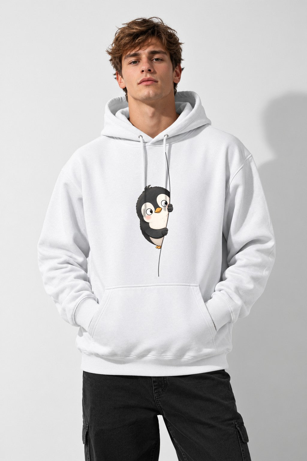 Peeking Penguin - White