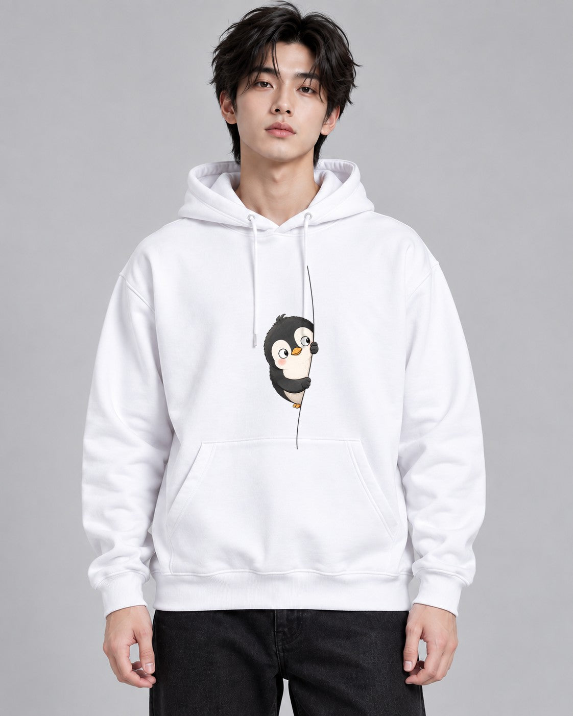 Peeking Penguin - White