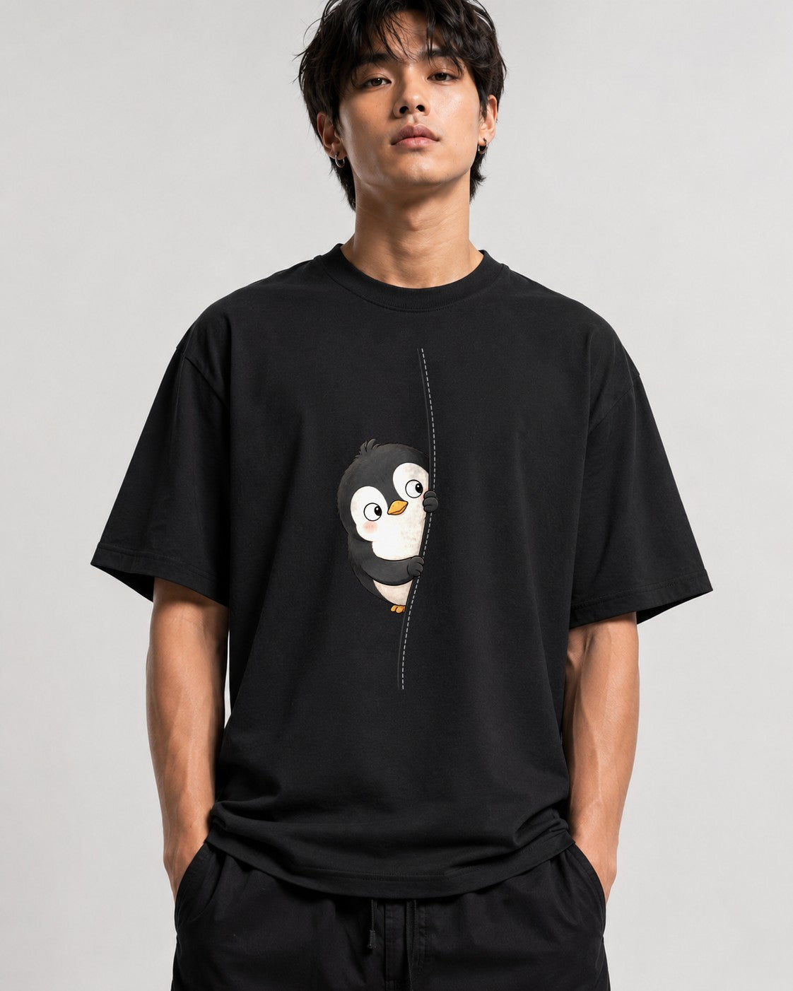 Peeking Penguin - Black
