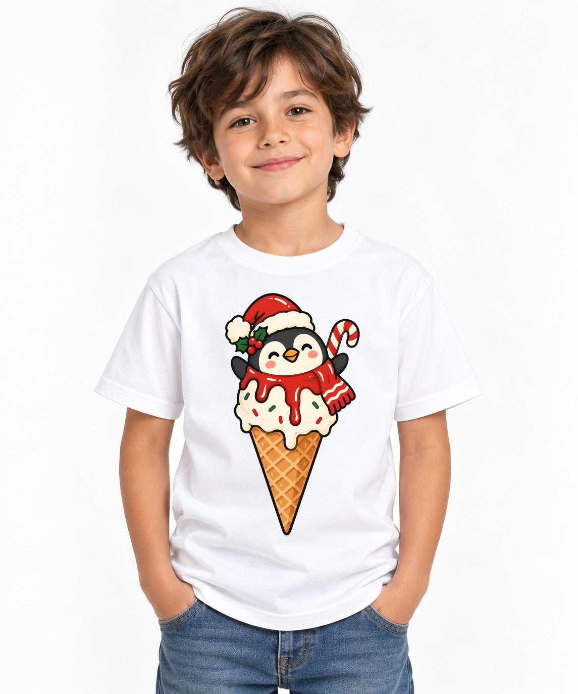 Penguin Ice Cream Cone - White