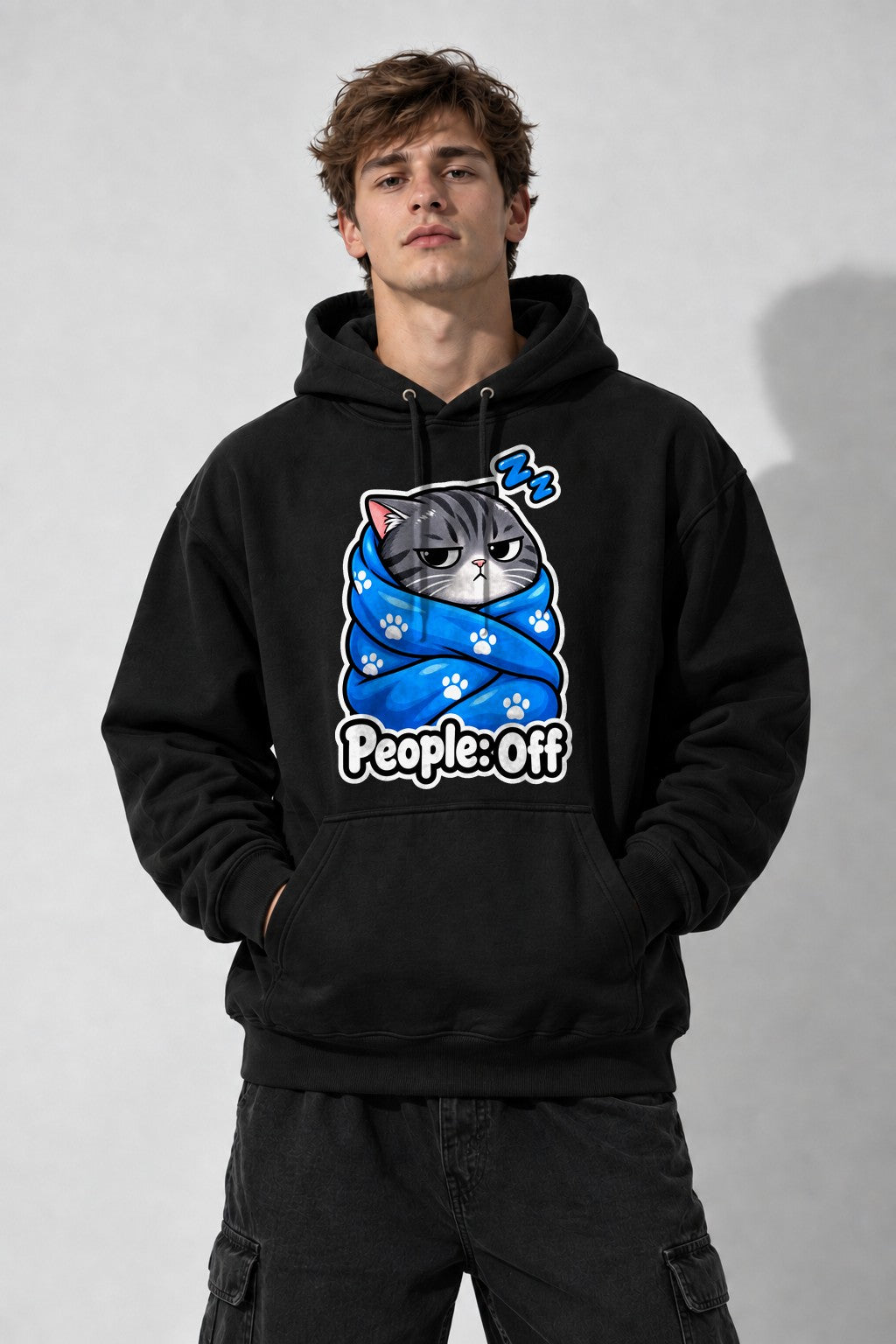 People Off Cat Blanket - Black