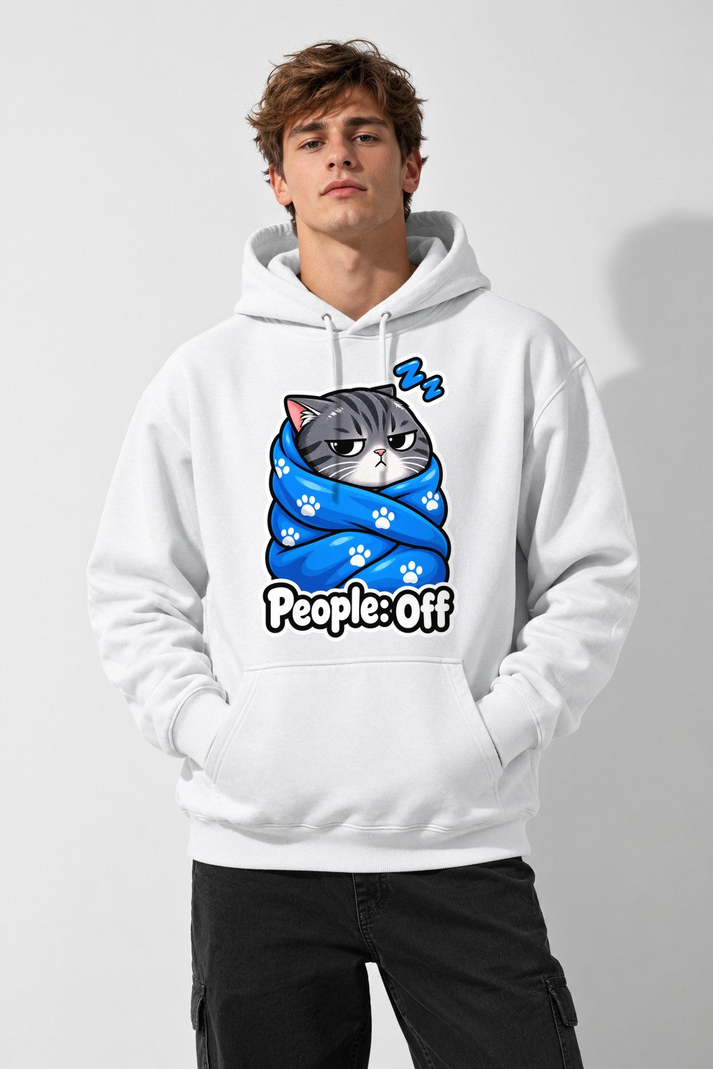 People Off Cat Blanket - White