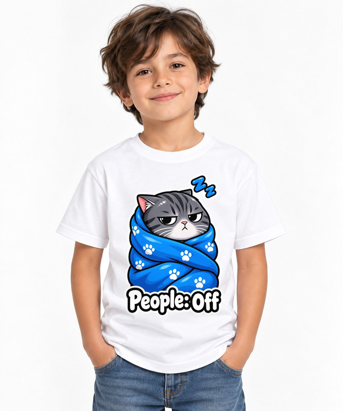 People Off Cat Blanket - White