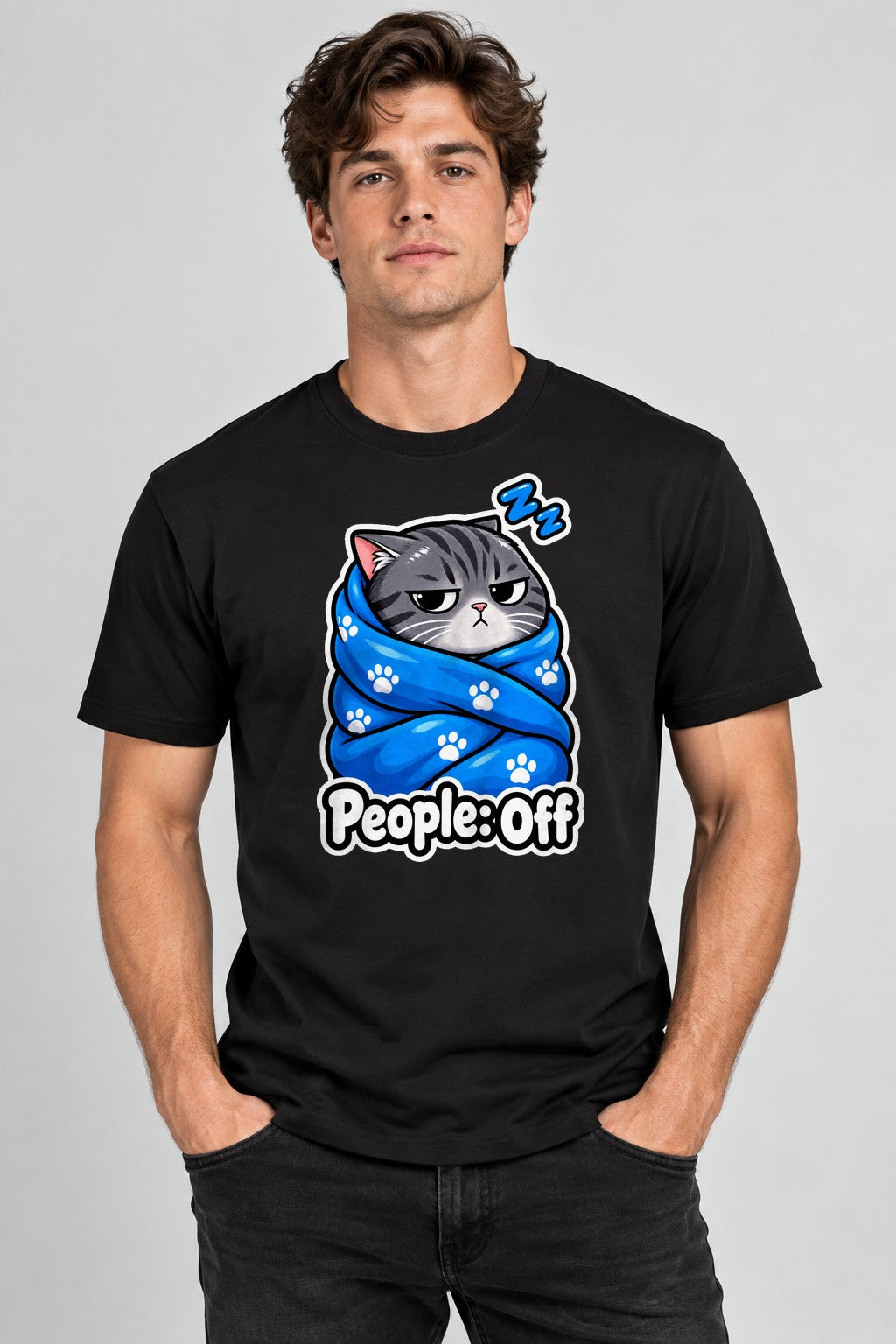 People Off Cat Blanket - Black