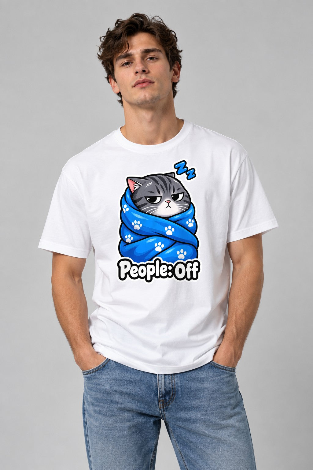 People Off Cat Blanket - White