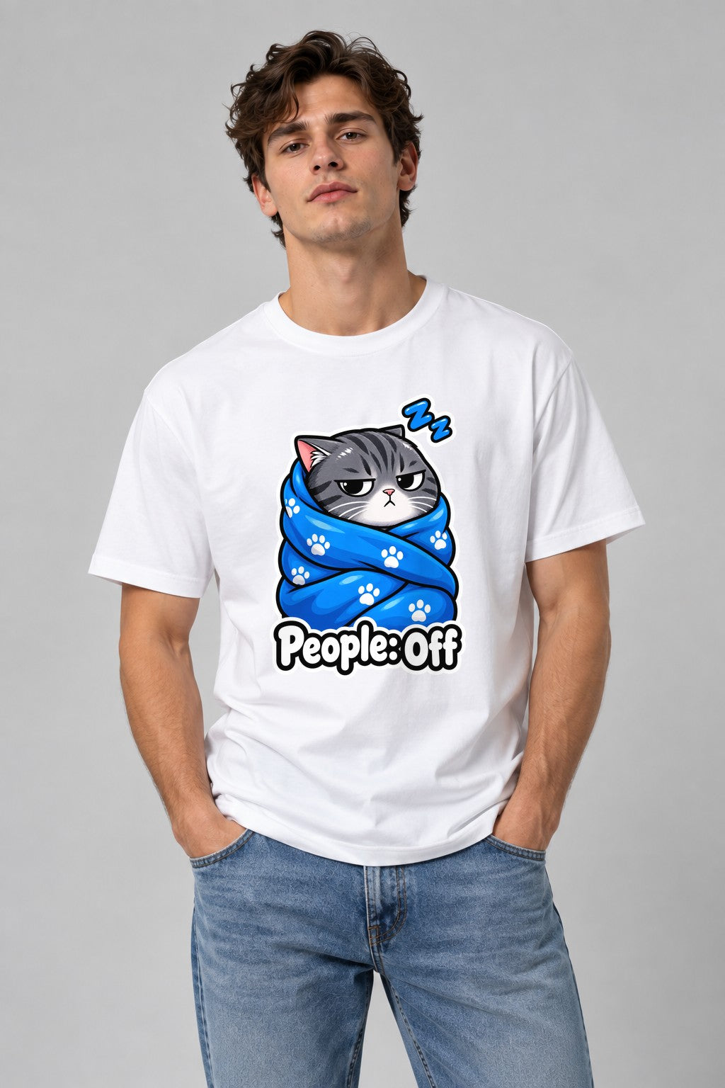People Off Cat Blanket - White