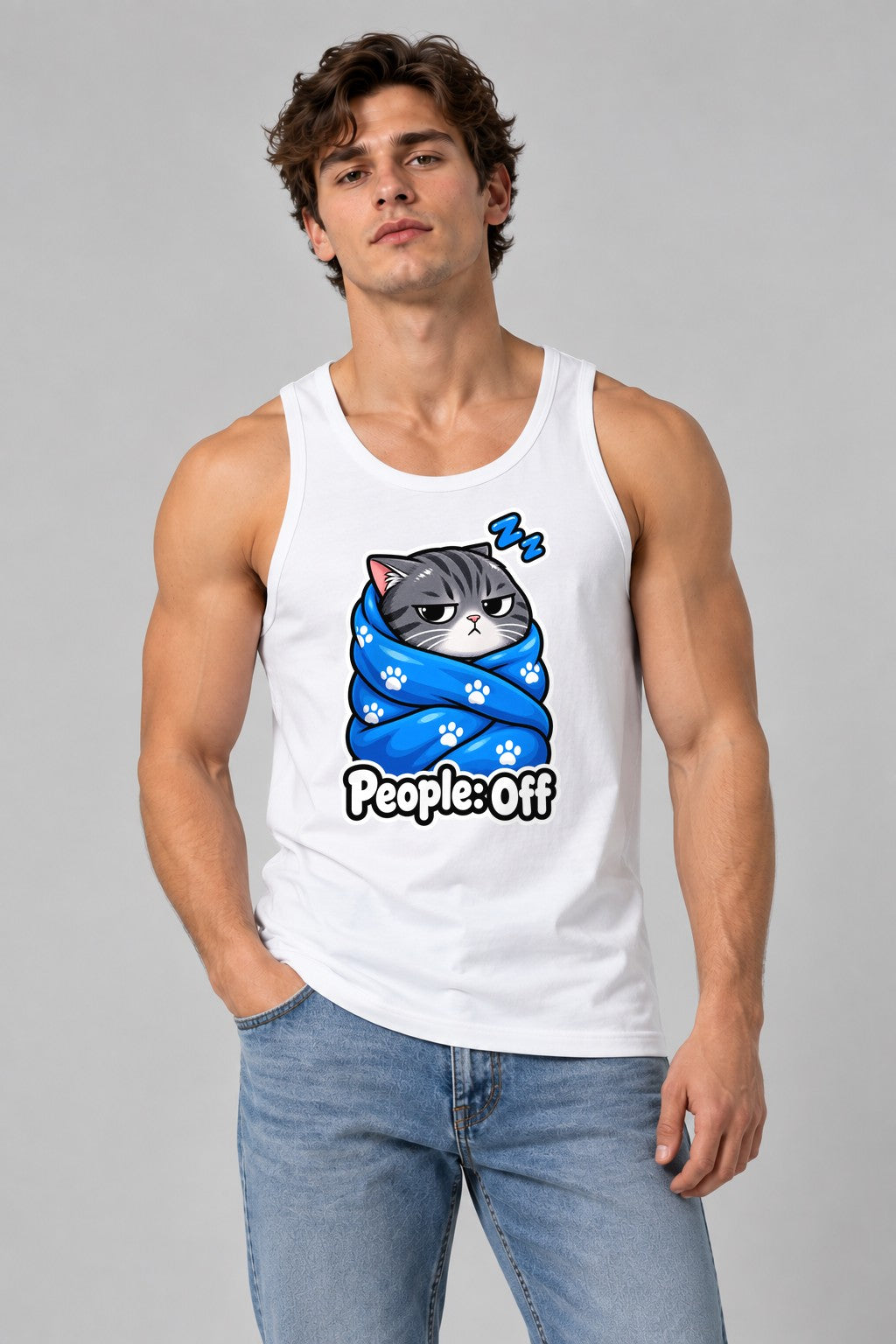 People Off Cat Blanket - White