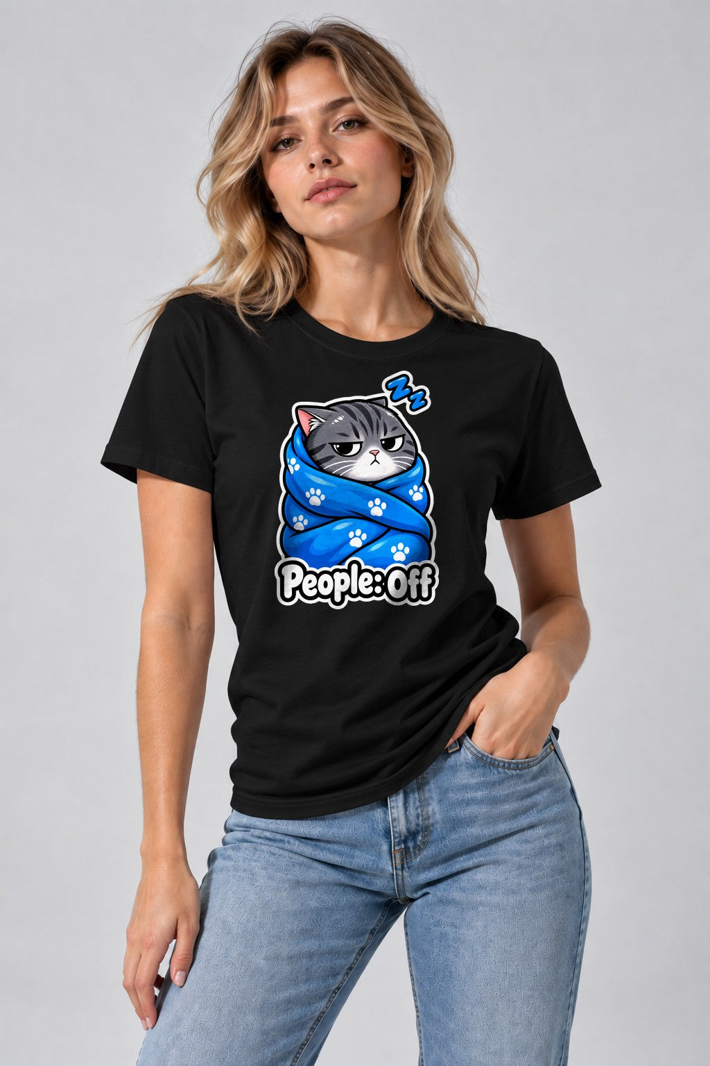 People Off Cat Blanket - Black