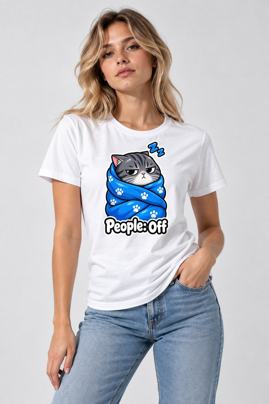 People Off Cat Blanket - White