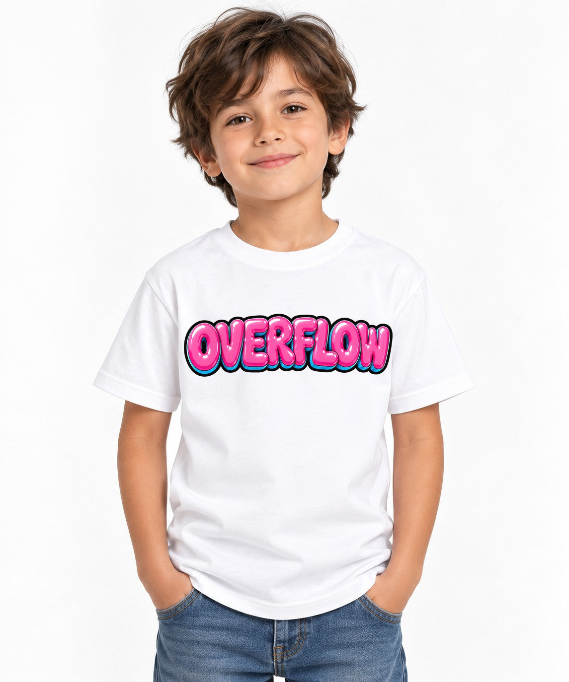 Pink Overflow Bubble - White