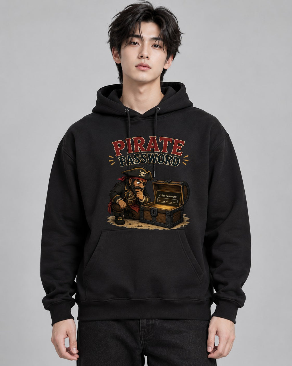 Pirate Password Treasure Chest Secur - Black