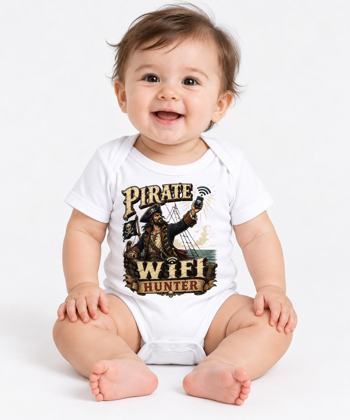 Pirate WiFi Hunter Searching for Signal - White