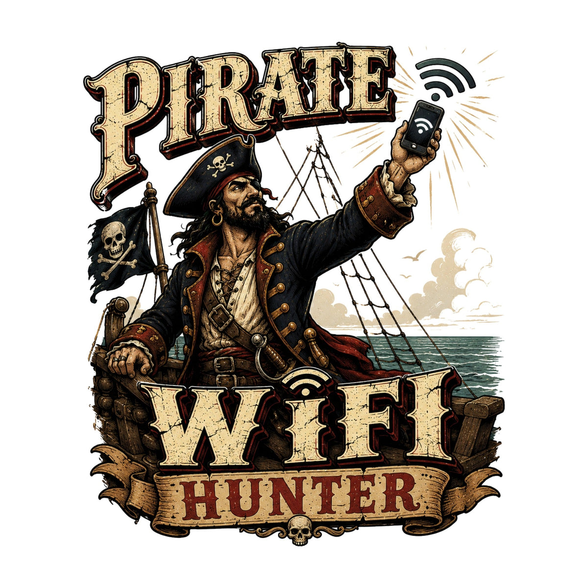 Pirate WiFi Hunter Searching for Signal