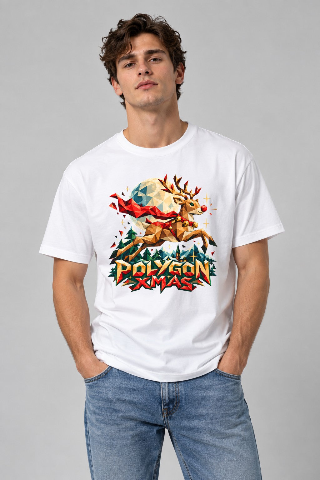 Polygon Xmas - White