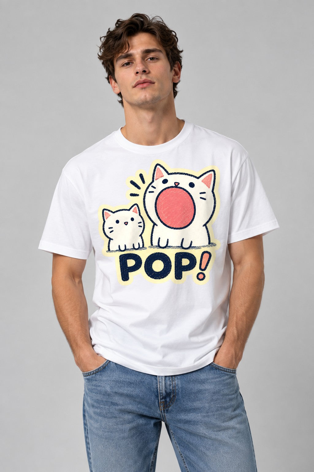 Pop Bubble Cats - White