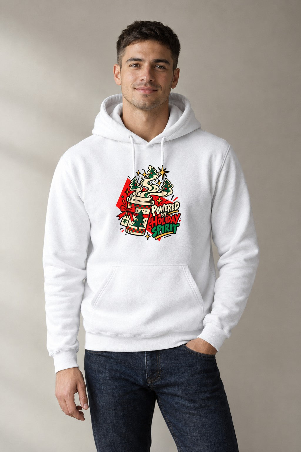 Powered By Holiday Spirit - White