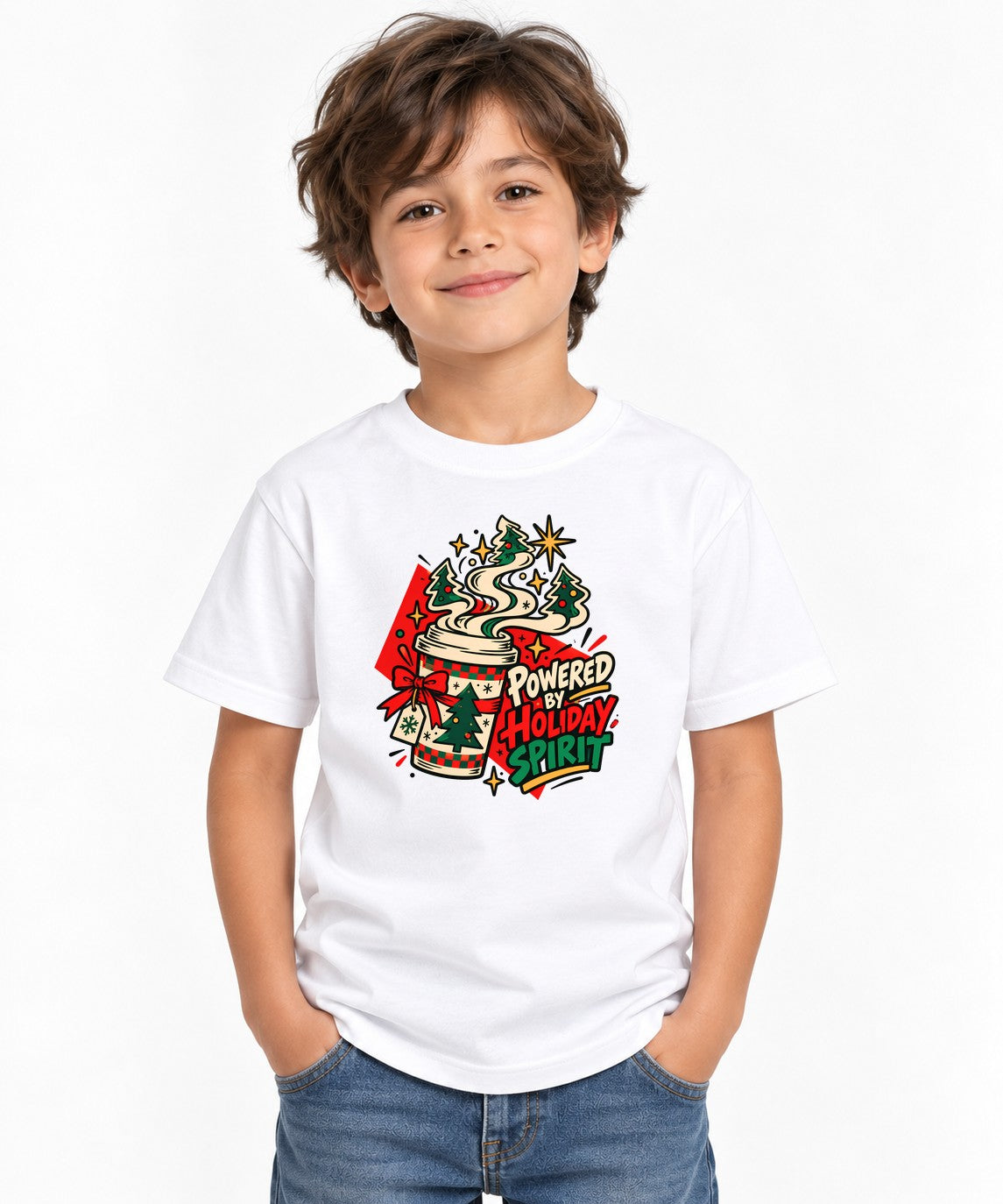 Powered By Holiday Spirit - White