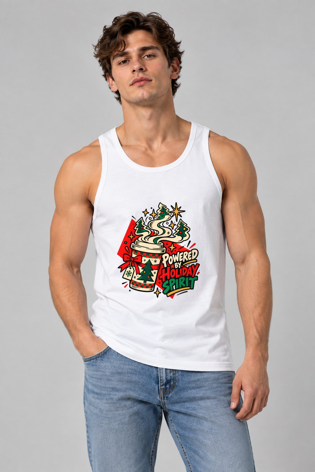 Powered By Holiday Spirit - White