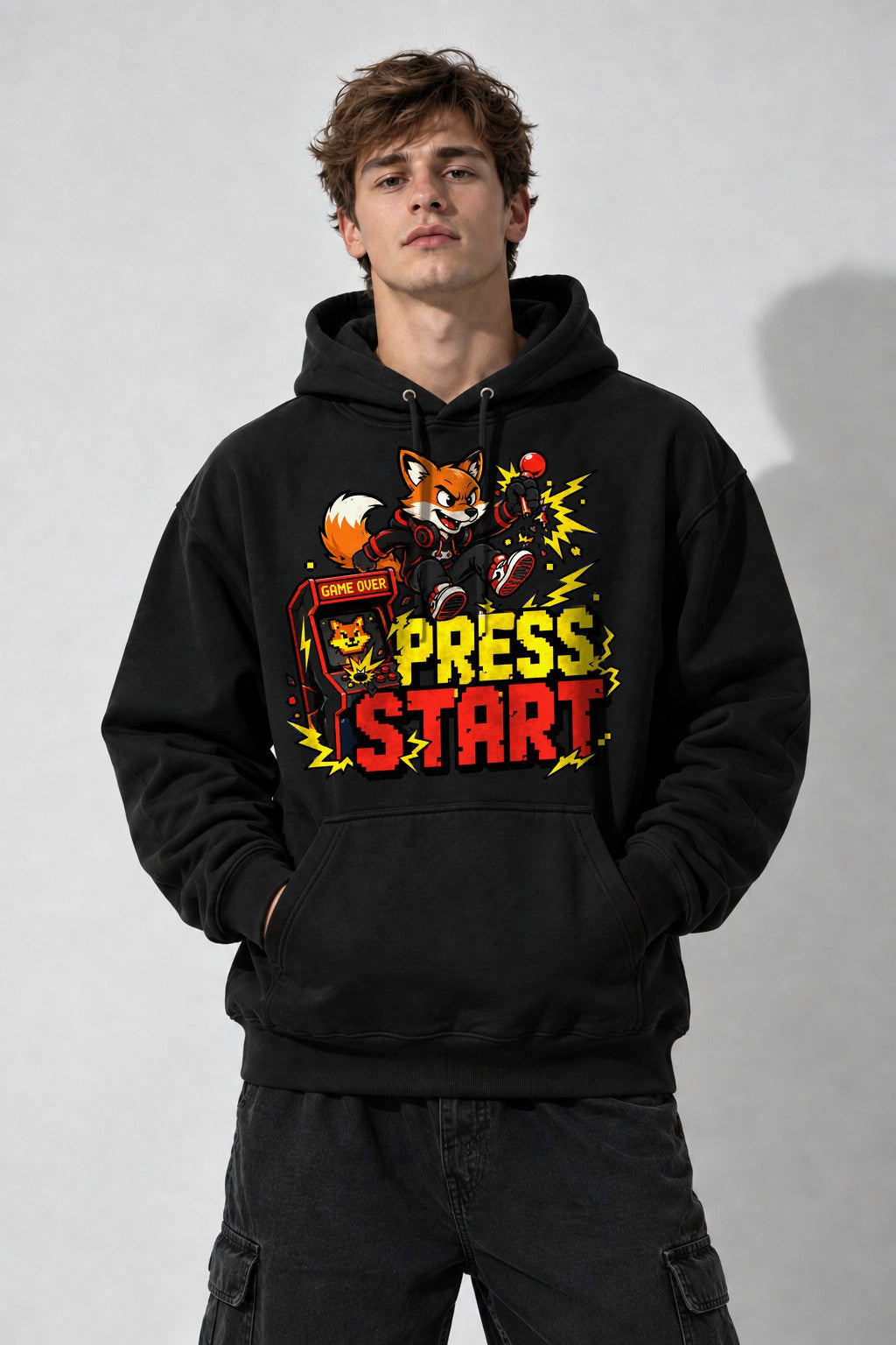 Press Start Fox - Black