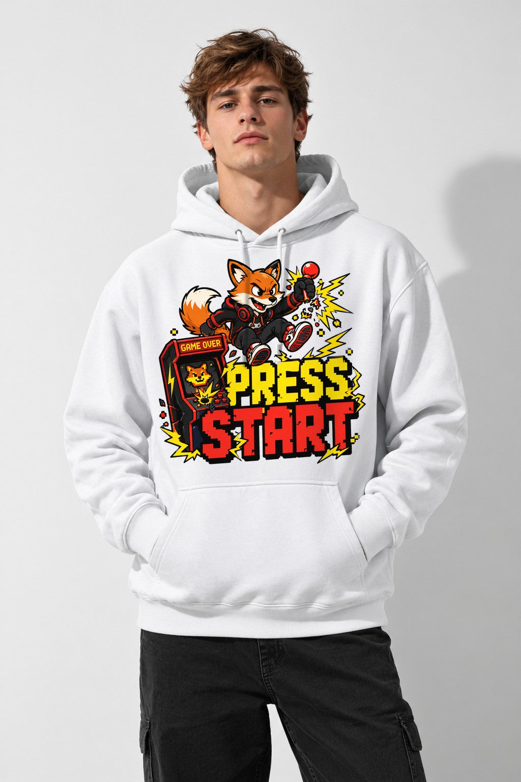 Press Start Fox - White