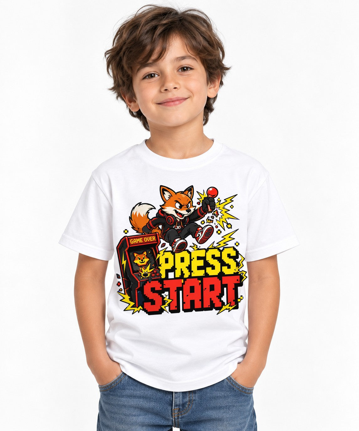Press Start Fox - White