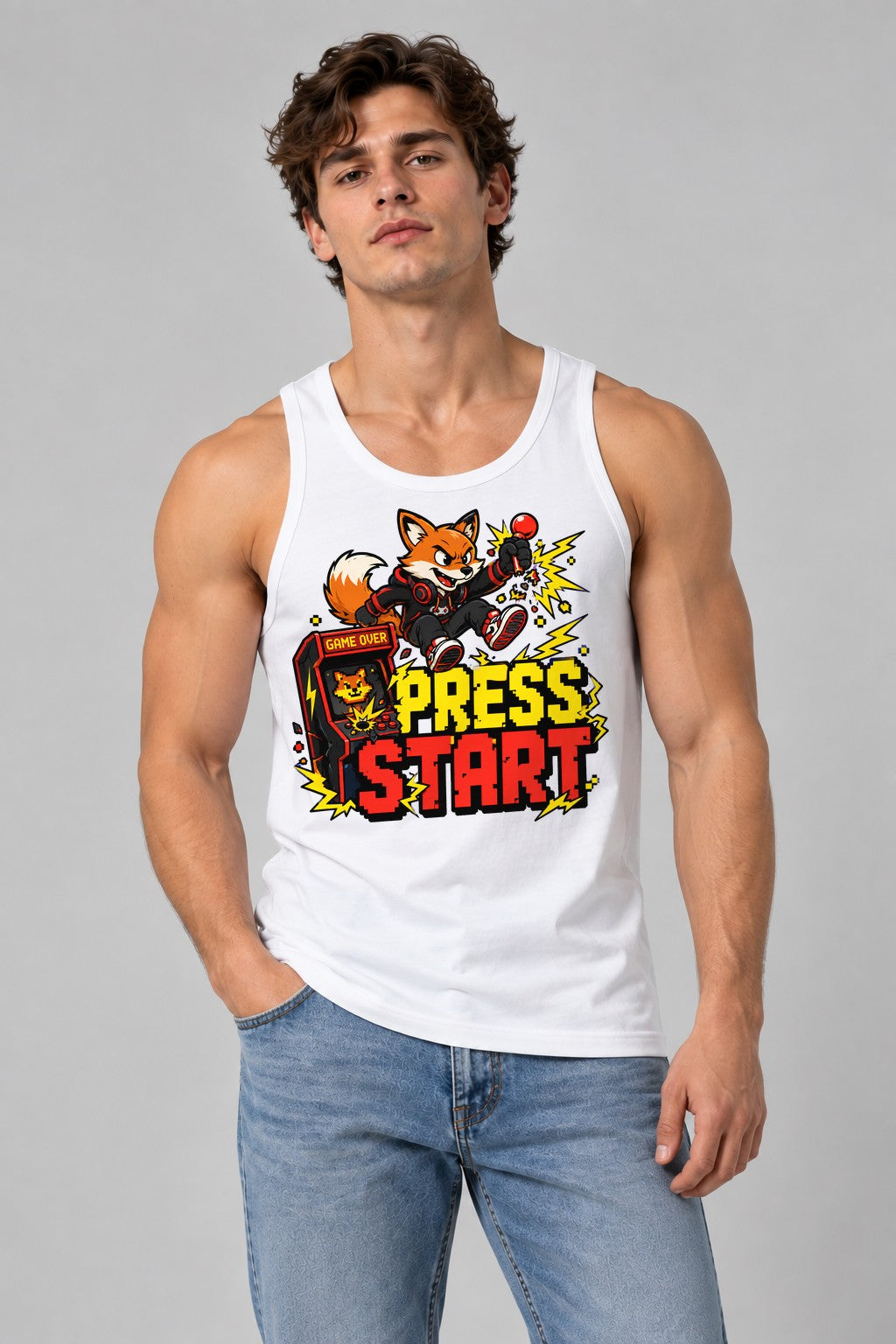 Press Start Fox - White