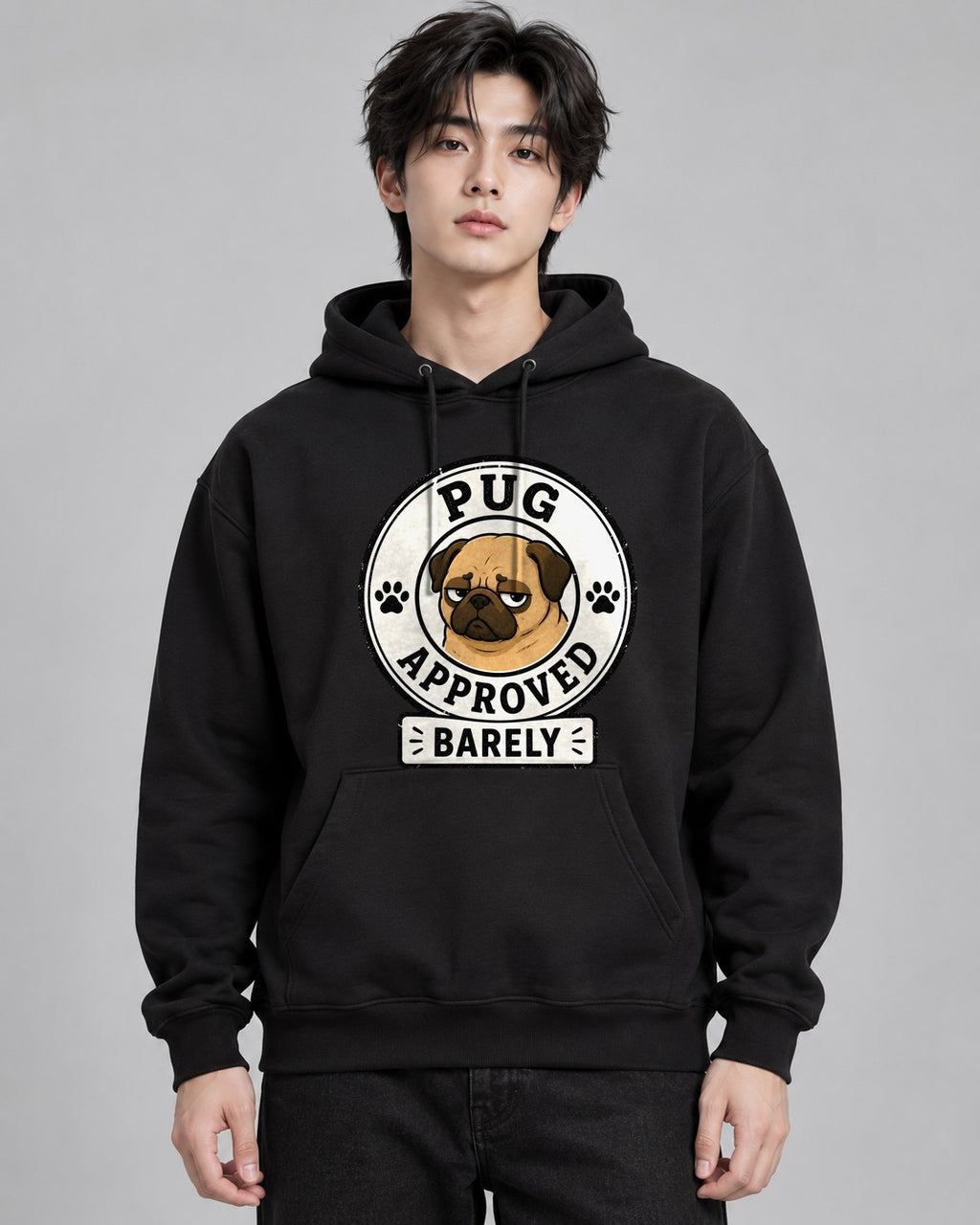 Pug Approved Barely Funny Judgmental - Black