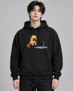 Pug Fishing French Fries Funny Dog F - Black