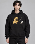 Pug Samurai vs Evil Sock Funny Dog K - Black