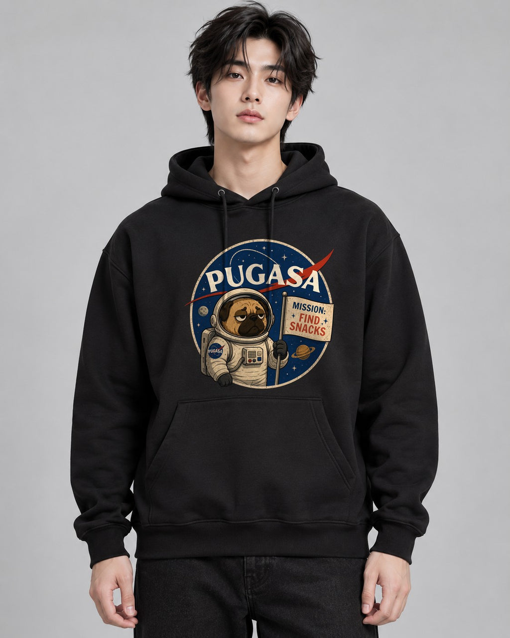 Pugasa Mission Find Snacks Funny Ast - Black