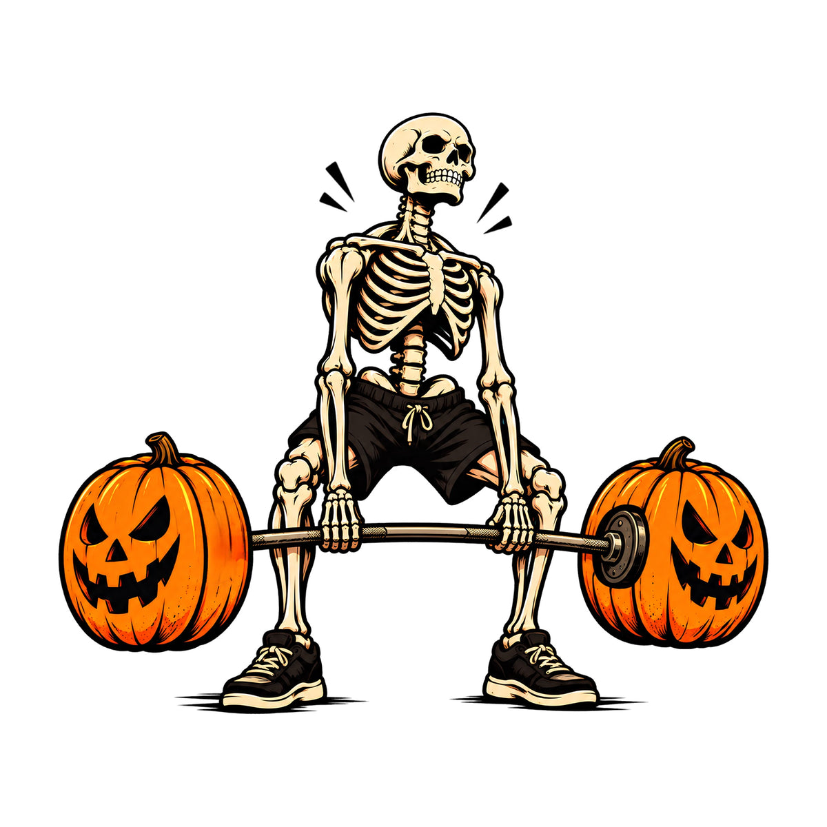 Pumpkin Deadlift Skeleton
