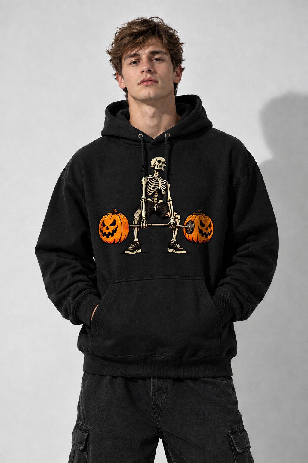 Pumpkin Deadlift Skeleton - Black
