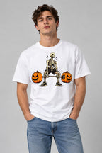 Pumpkin Deadlift Skeleton - White