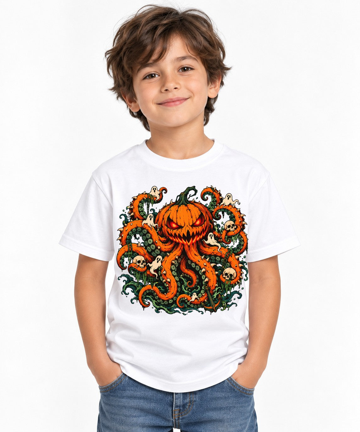 Pumpkin Octopus Monster - White