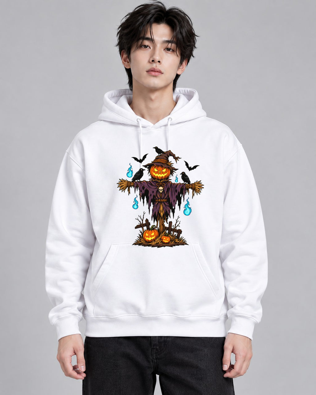 Pumpkin Scarecrow - White